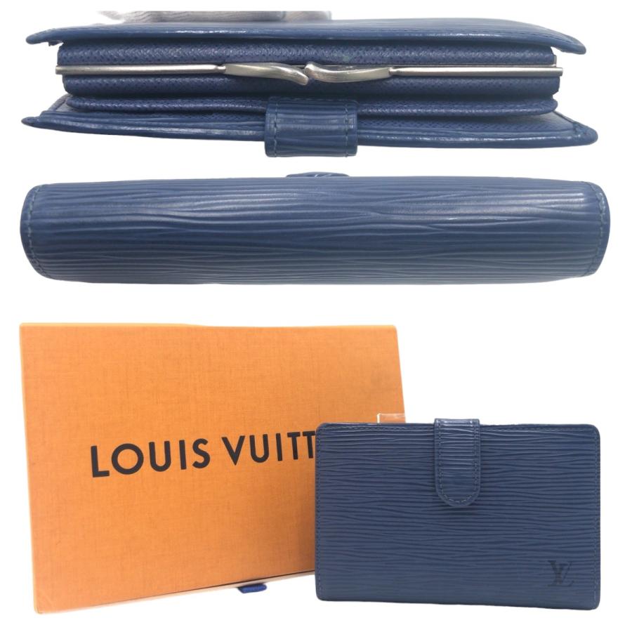超美品LOUIS VUITTON ブルー 二つ折り財布限定色