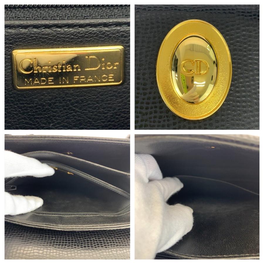 美品 Dior ディオール ヴィンテージ CDロゴ ブラック 黒 ゴールド金具