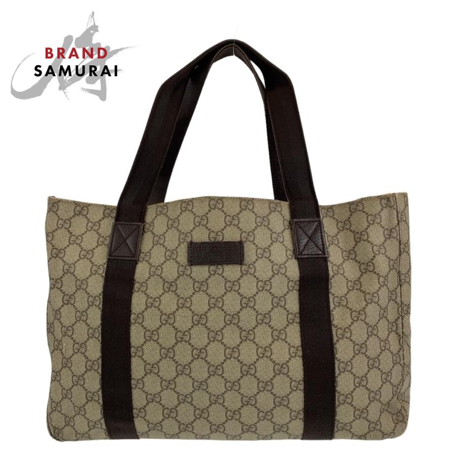 GUCCI グッチ GGスプリーム ベージュ ブラウン 茶 シルバー金具 PVC  