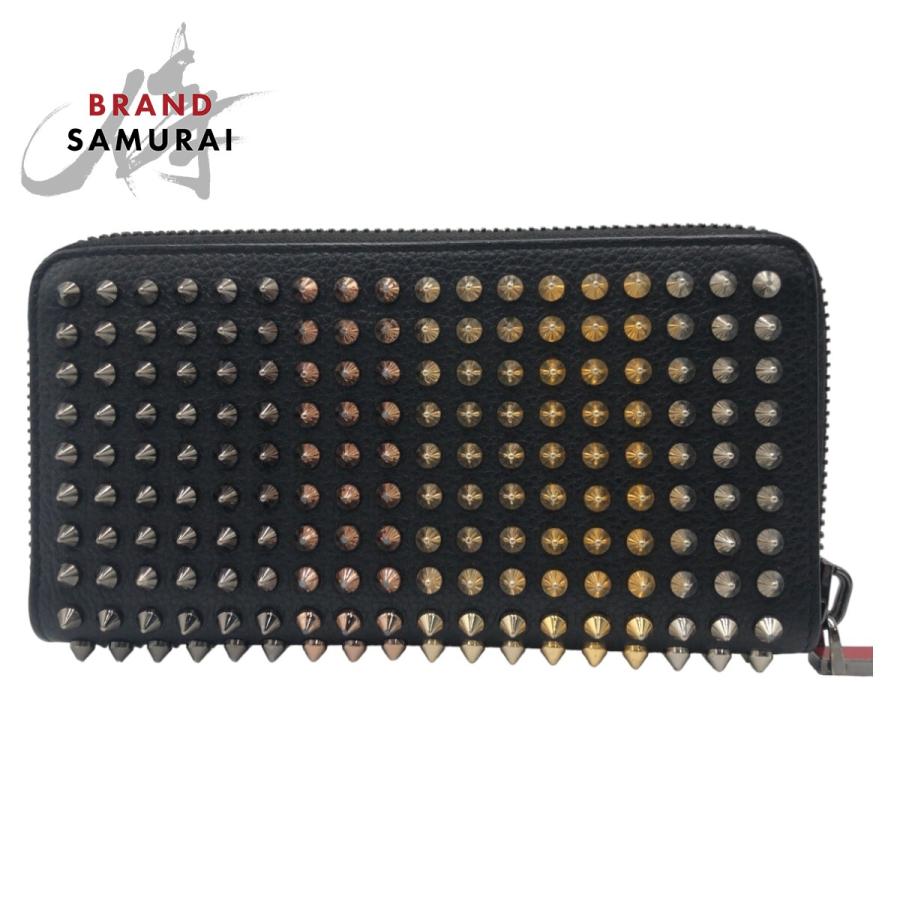 Christian Louboutin 黒 レザー 長財布 スタッズ Christian Louboutin クリスチャンルブタン 財布 メンズ