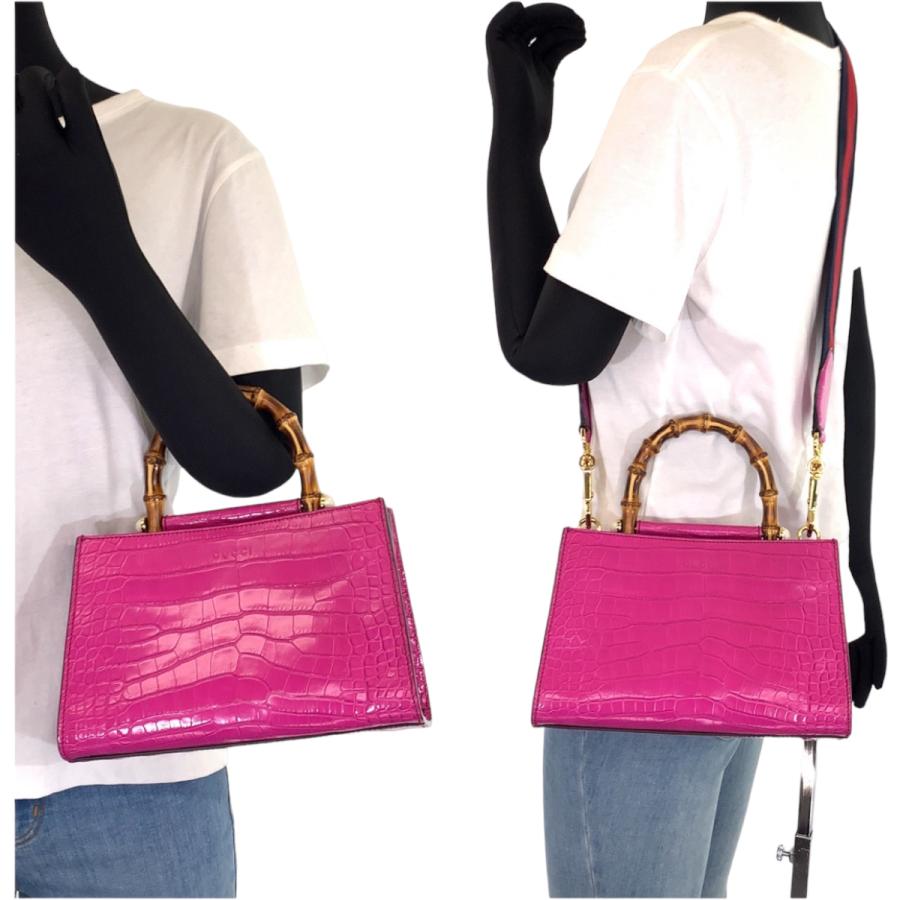 GUCCI（グッチ） 希少 美品 バンブー ニムフェア ピンク ブラウン