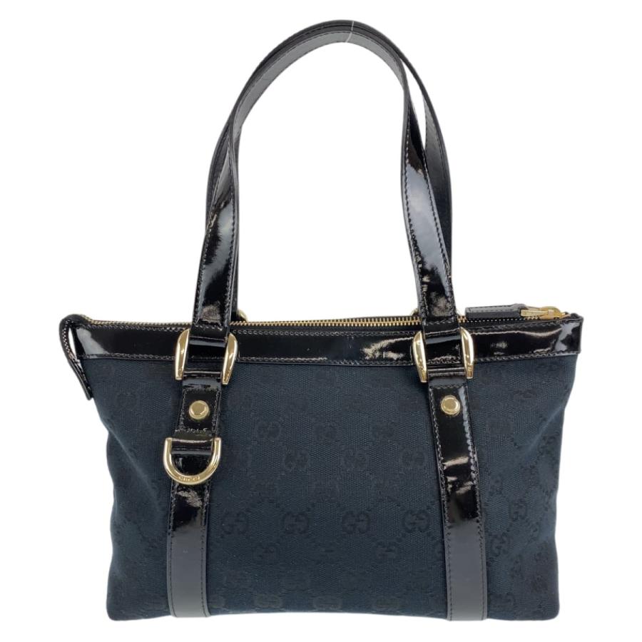 美品 GUCCI グッチ アビー ブラック 黒 ゴールド金具 GGキャンバス 