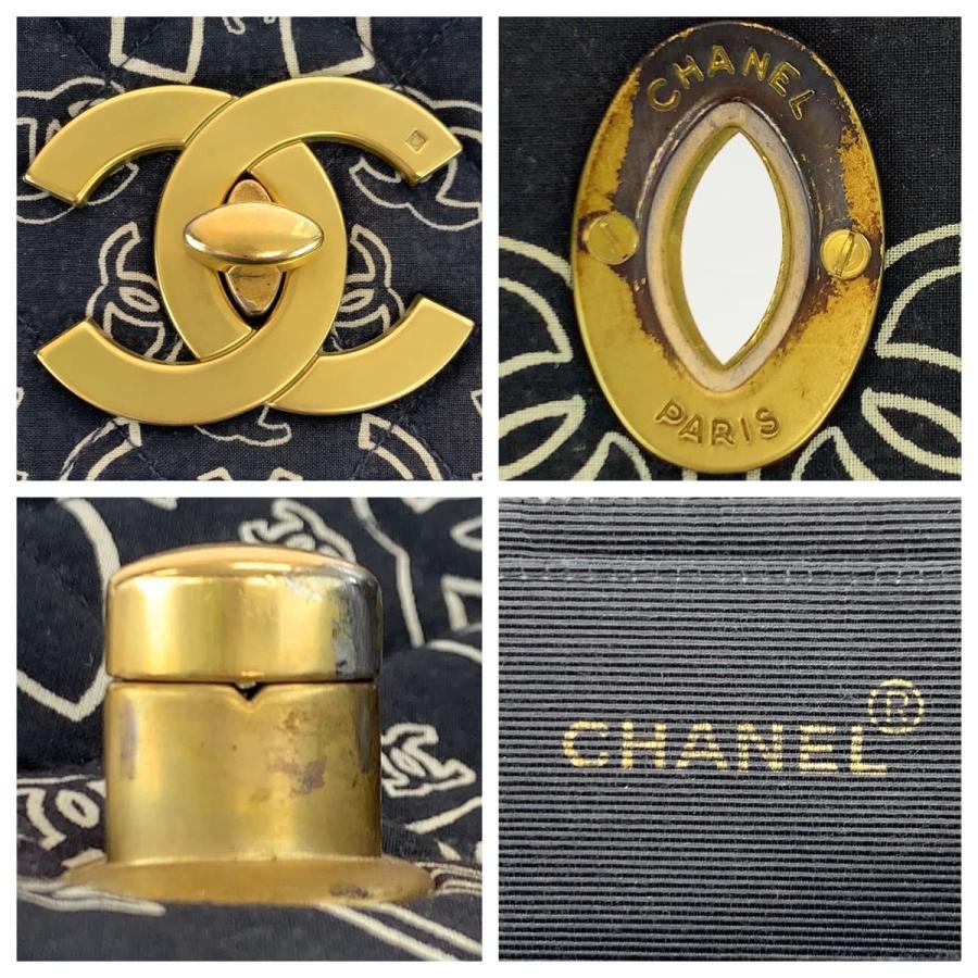 CHANEL 希少 シャネル バンダナ柄 マトラッセ ココマーク ターンロック 