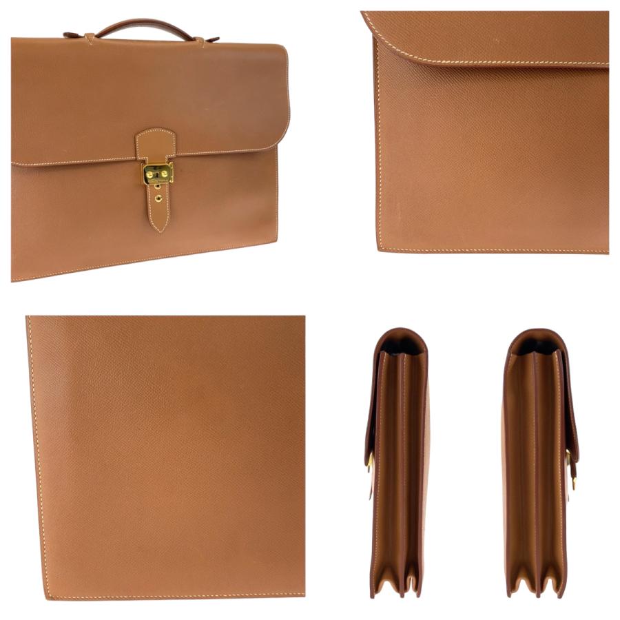 HERMES（エルメス） 美品 サックアデペッシュ41 ゴールド ブラウン 茶