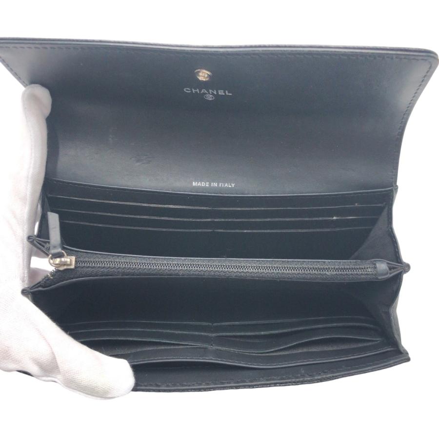 CHANEL（シャネル） ココマーク ブラック 黒 シルバー金具 レザー 長