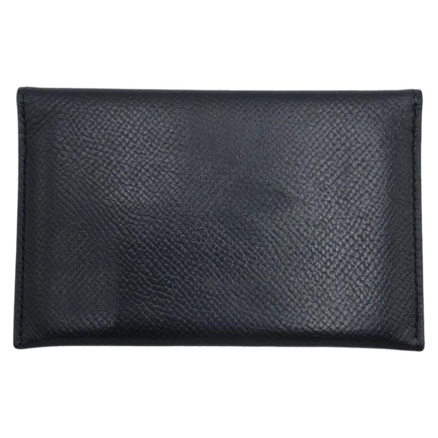 HERMES（エルメス） ブラック 黒 エプソン シルクイン レザー カード