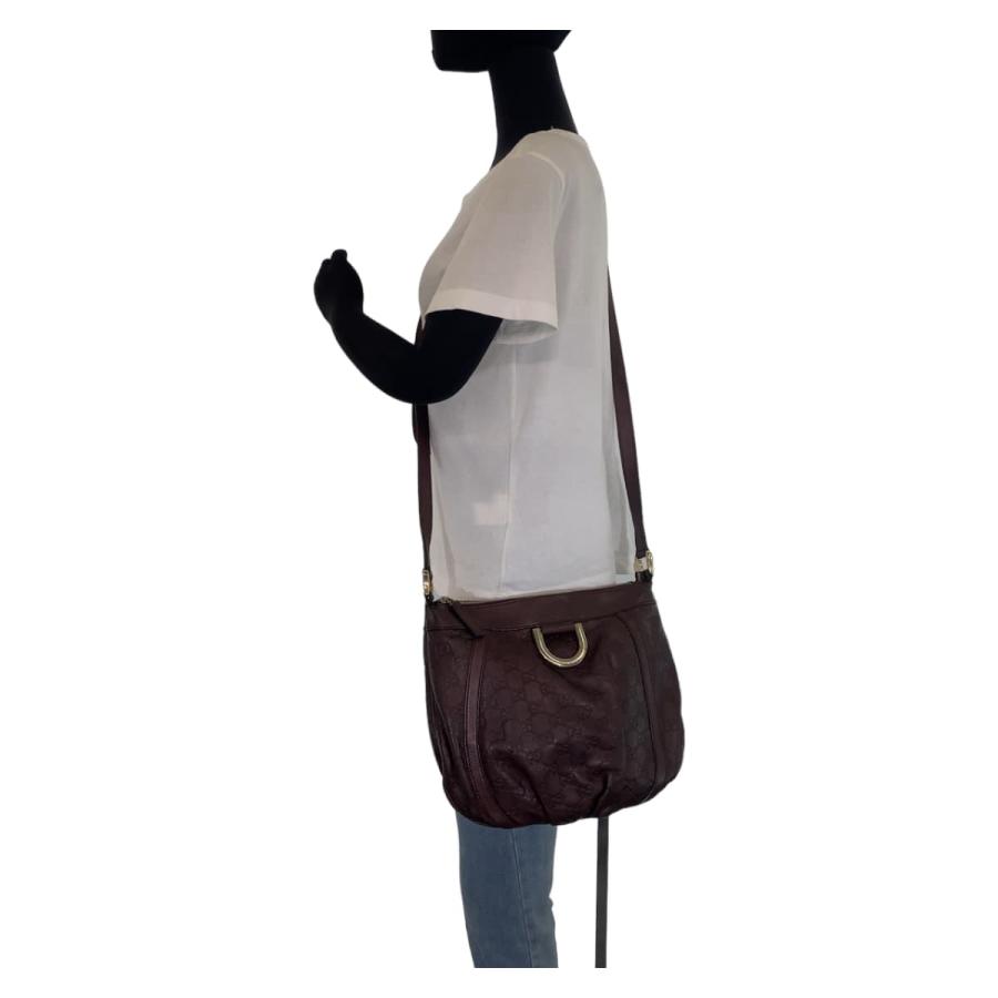 美品 GUCCI グッチ グッチシマ アビー 男女兼用 ブラウン シルバー金具 レザー 203257 斜め掛け ショルダーバッグ レディース 405967 【中古】 GUCCI（グッチ） 美品 グッチシマ アビー 男女兼用 ブラウン シルバー