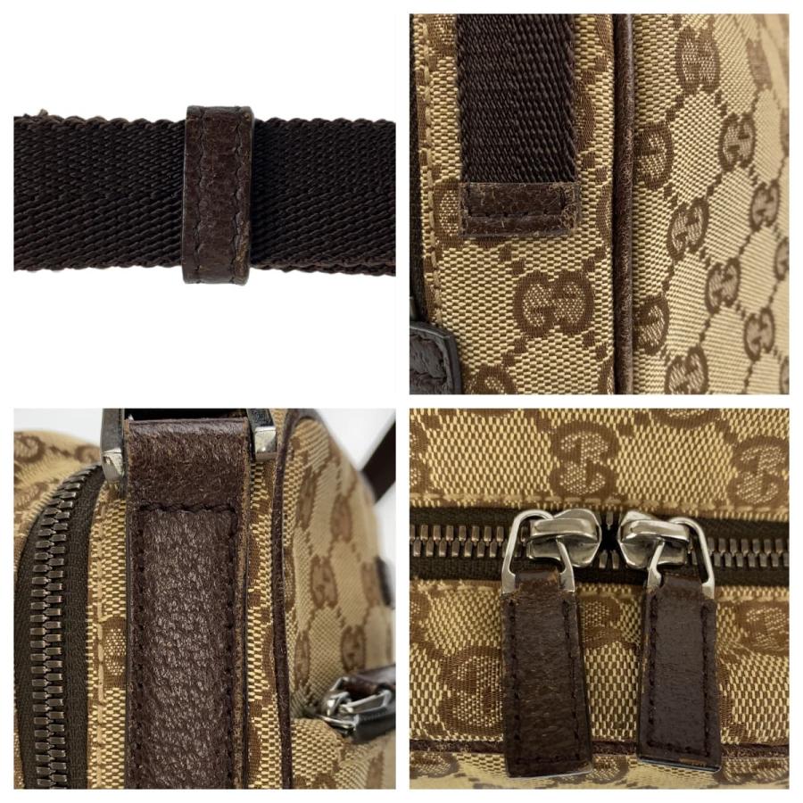 GUCCI GGキャンバス ショルダーバッグ ベージュ シルバー金具 ブラウン 良品】GUCCI ショルダーバッグ GGキャンバス シルバー金具 ベージュ