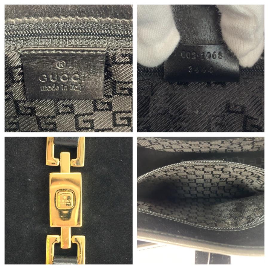 美品 GUCCI グッチ ジャッキー ブラック 黒 ゴールド金具 スウェード 002 1068 ハンドバッグ 肩掛け レディース 406024 【中古】 GUCCI（グッチ） 美品 ジャッキー ブラック 黒 ゴールド金具