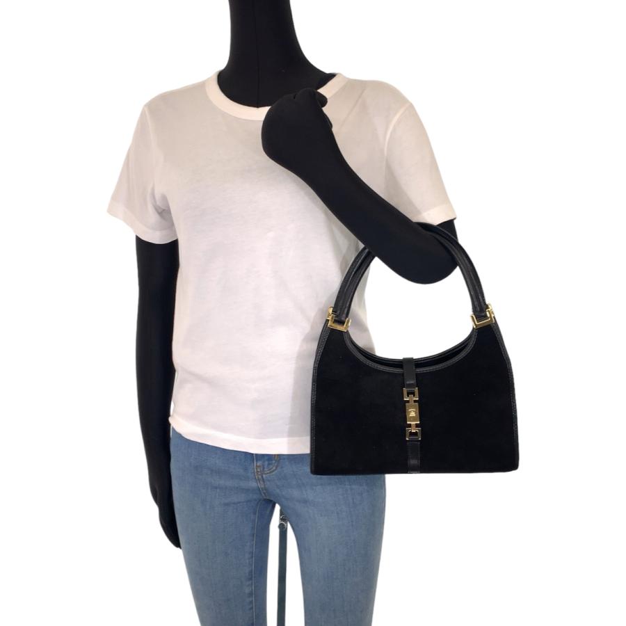 美品 GUCCI グッチ ジャッキー ブラック 黒 ゴールド金具 スウェード 002 1068 ハンドバッグ 肩掛け レディース 406024 【中古】 GUCCI（グッチ） 美品 ジャッキー ブラック 黒 ゴールド金具