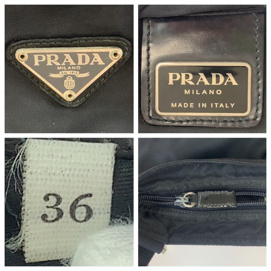 PRADA（プラダ） テスート 三角ロゴプレート ブラック ナイロン 斜め