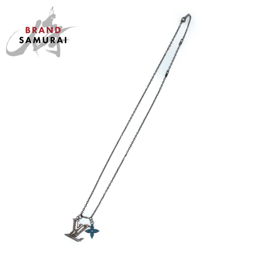 美品 ルイヴィトン LVイニシャル ターコイズブルー シルバー金具 メタル/ラインストーン M80208 ネックレス ペンダント 406209 | LOUIS VUITTON