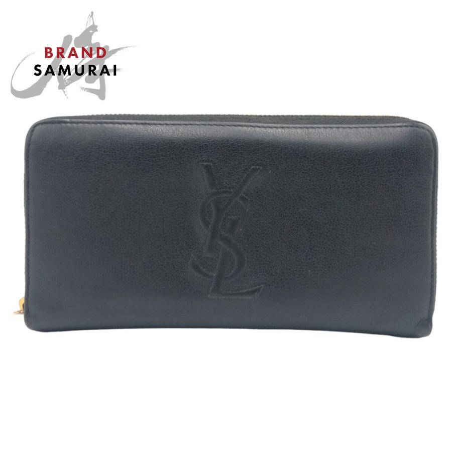 SAINT LAURENT サンローラン YSL ブラック 黒 ゴールド金具 レザー 