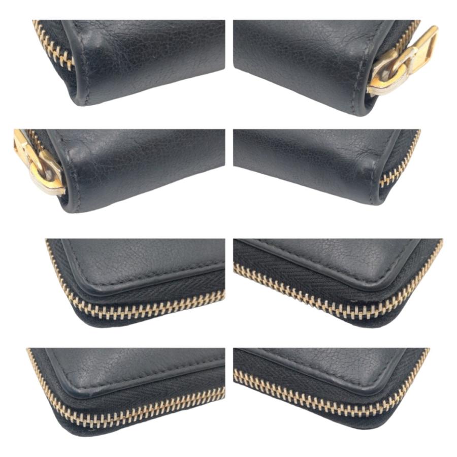 SAINT LAURENT サンローラン YSL ブラック 黒 ゴールド金具 レザー 