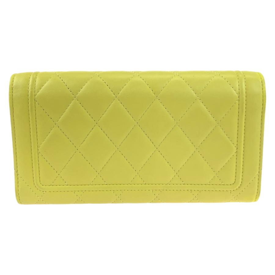 CHANEL（シャネル） 美品 マトラッセ ココマーク イエロー 黄 シルバー 