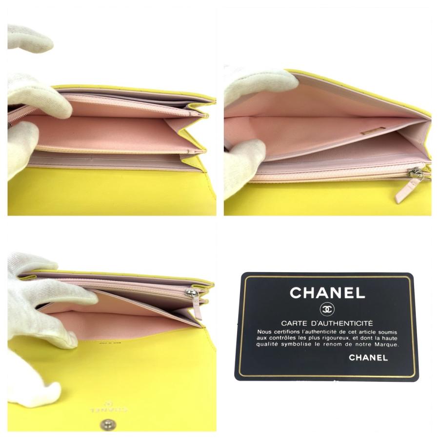CHANEL（シャネル） 美品 マトラッセ ココマーク イエロー 黄 シルバー 