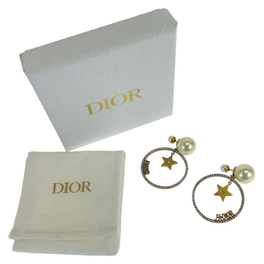 美品 Dior ディオール JA DIOR ゴールド フェイクパール/メタル ピアス 