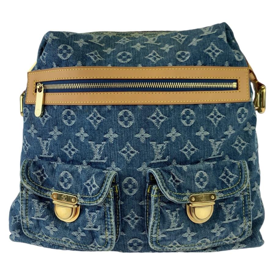 LOUIS VUITTON 美品 ルイヴィトン モノグラムデニム バギーGM ブルー 