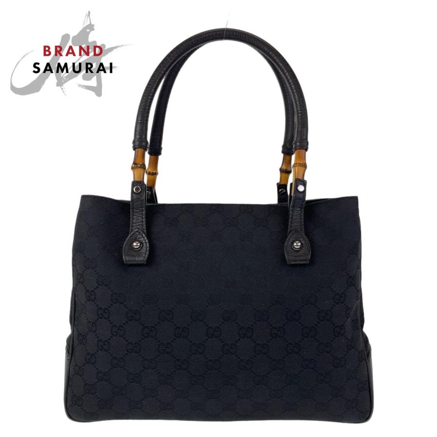 GUCCI バンブー トートバッグ ハンドバッグ GG柄 ブラック