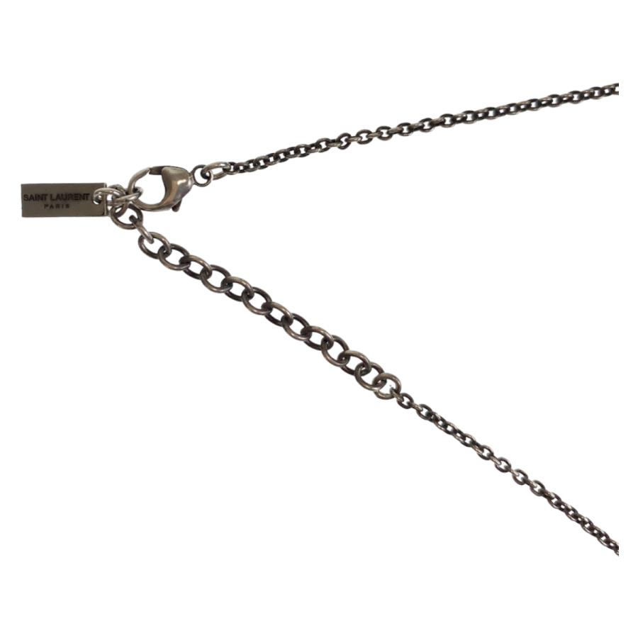 美品 SAINT LAURENT サンローラン YSL シルバー メッキ ネックレス フェザーネックレス メンズ 406504 |  | 04
