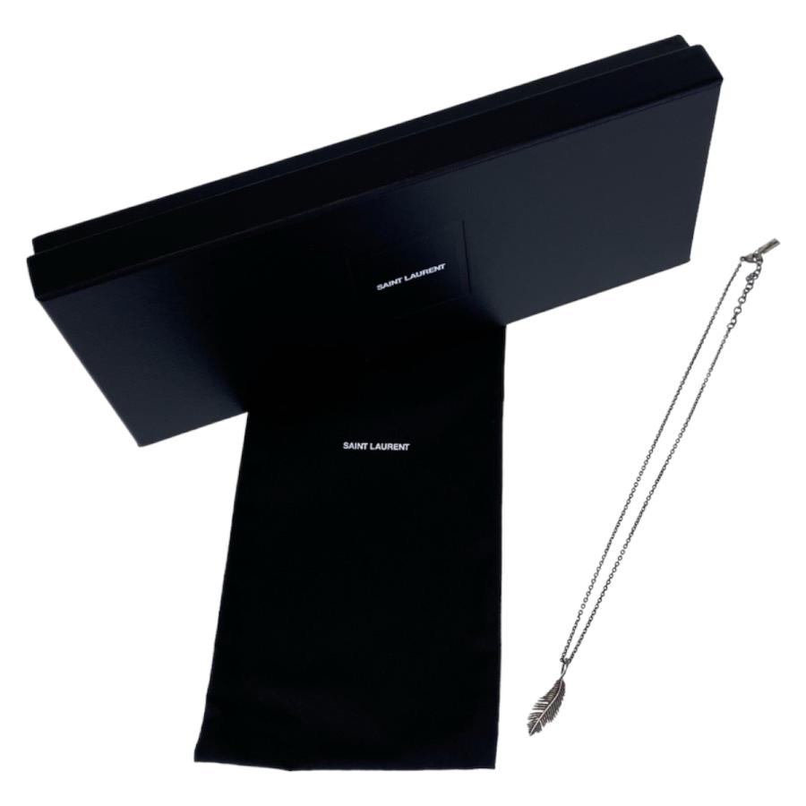 美品 SAINT LAURENT サンローラン YSL シルバー メッキ ネックレス フェザーネックレス メンズ 406504 |  | 05