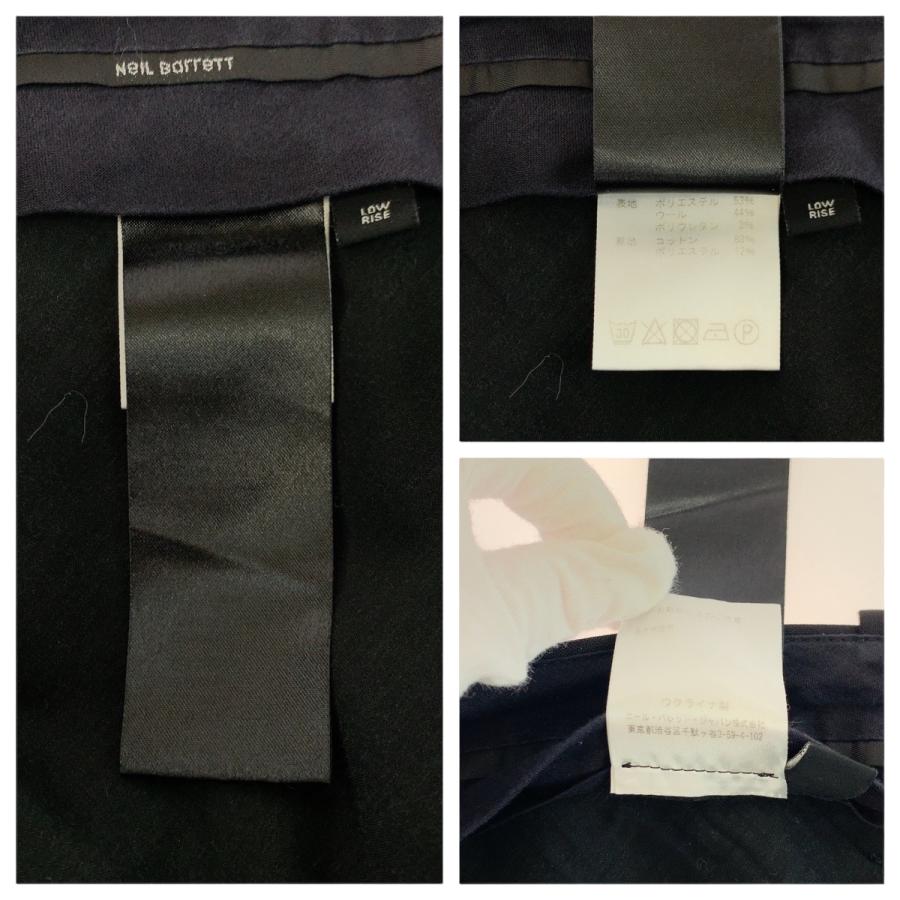 美品 NEIL BARRETT ニールバレット ブラック 黒 シルバー金具 ポリエステル/ウール/コットン PBPA410H H051 パンツ ローライズ 406609 | NEIL BARRETT | 03