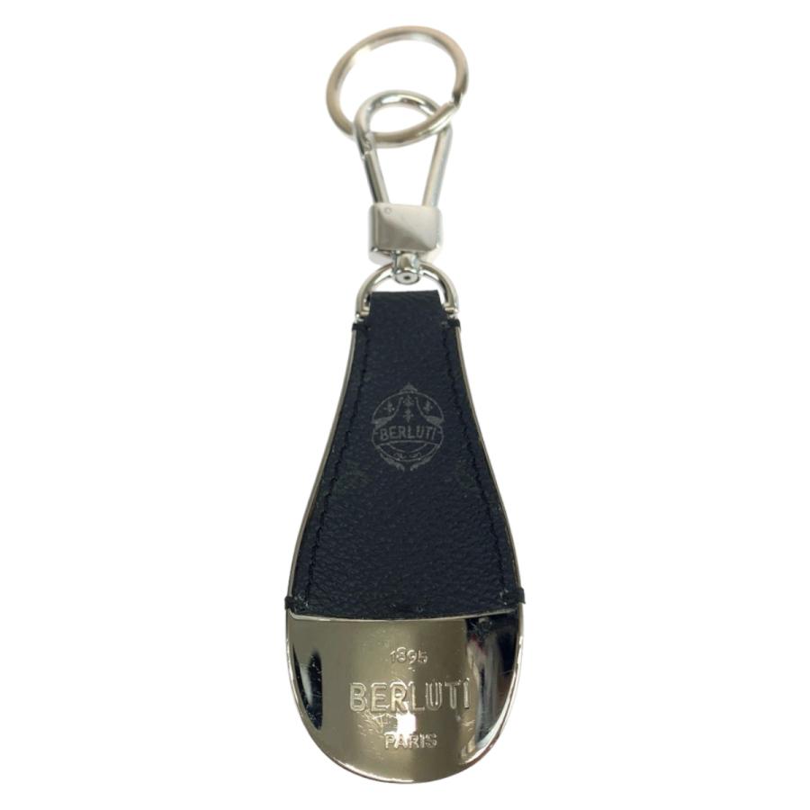 美品 Berluti ベルルッティ ロゴ シルバー金具 ブラック 黒 メタル