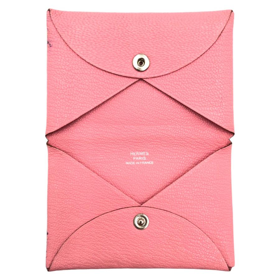 HERMES（エルメス） カルヴィ ピンク ローズアザレ シェーブル カード