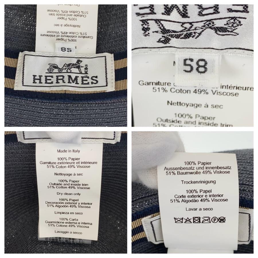 HERMES（エルメス） 超美品 サイズ58 中折れ帽 グレー マルチカラー
