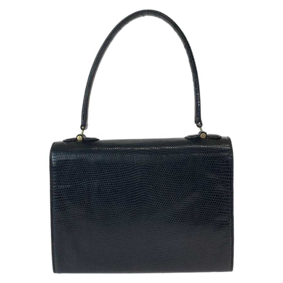 黒いレザーハンドバッグ ゴールド金具 GUCCI グッチ ヴィンテージ オールドグッチ ブラック 黒 ゴールド金具