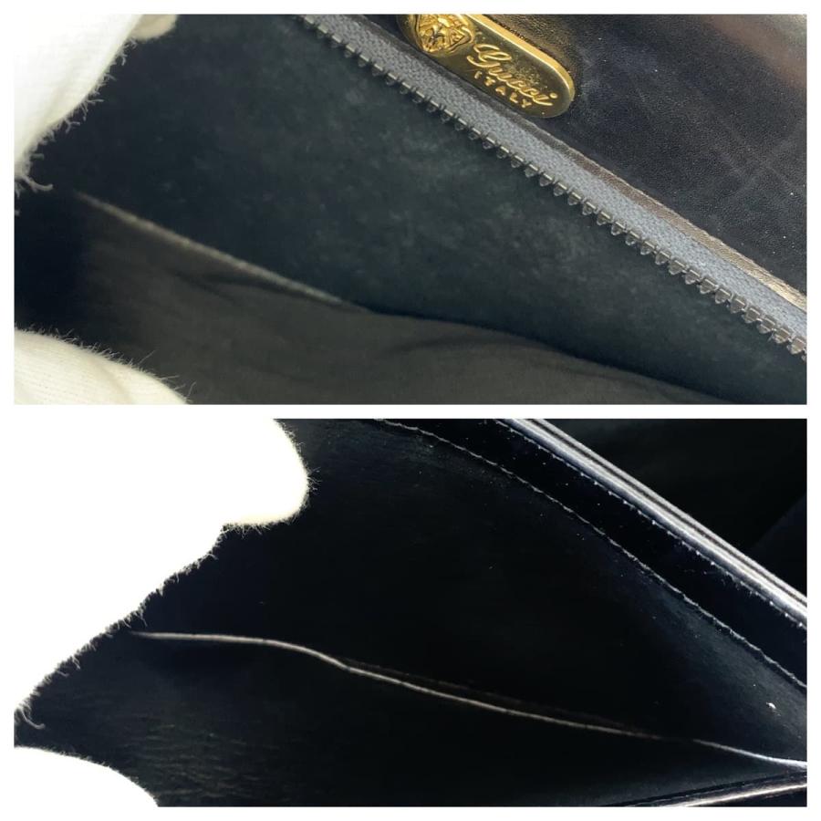 黒いレザーハンドバッグ ゴールド金具 GUCCI グッチ ヴィンテージ オールドグッチ ブラック 黒 ゴールド金具