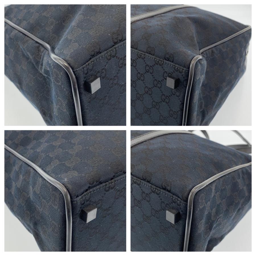 GUCCI GGキャンバス ボストンバッグ PVC シルバー