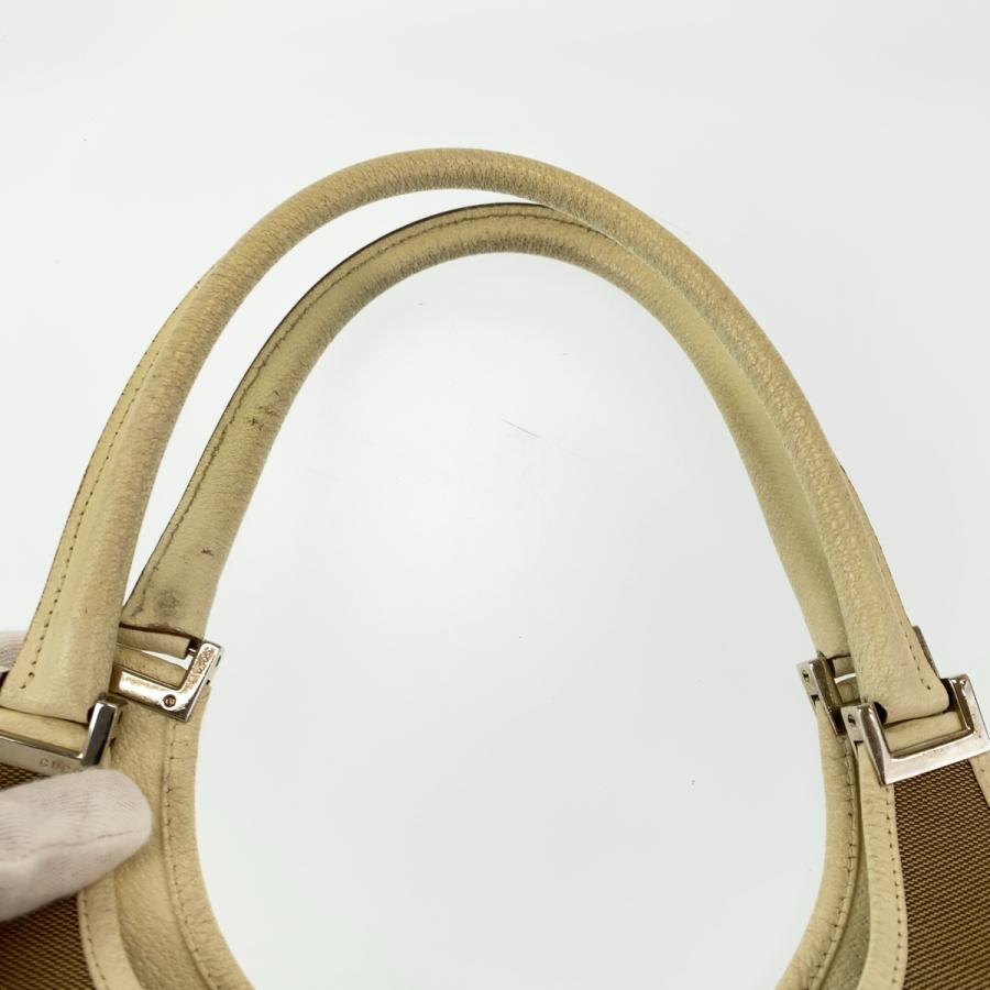 GUCCI グッチ シルバー金具 ロゴ ナイロン ショルダーバッグ ベージュ GUCCI（グッチ） ジャッキー ベージュ ホワイト シルバー金具