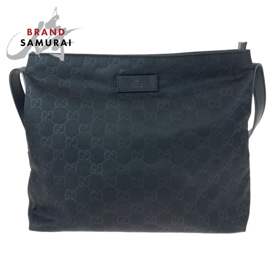 GUCCI（グッチ） 美品 エンボスナイロン GG柄 ブラック ナイロン