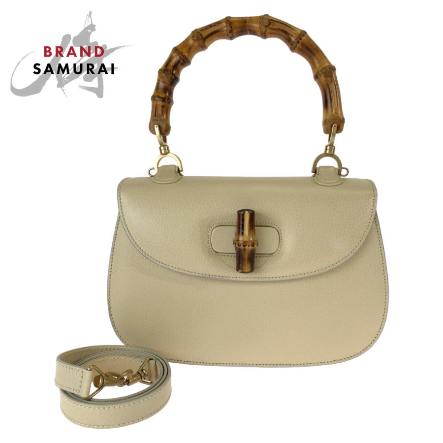 GUCCI（グッチ） 美品 バンブー オフホワイト ベージュ ゴールド金具