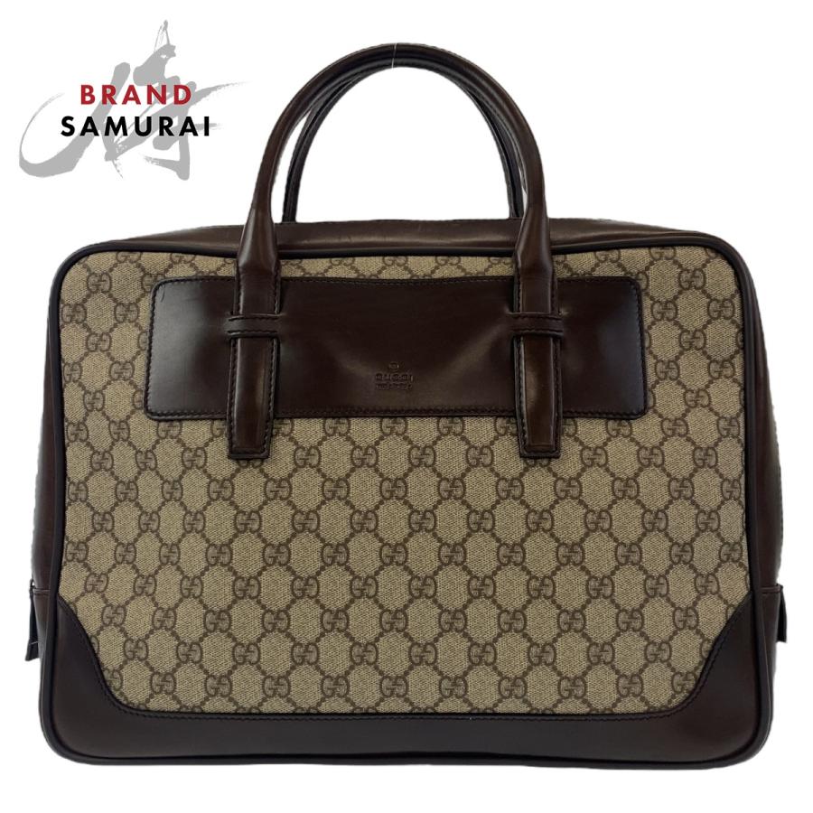 GUCCI グッチ GG柄 ベージュ ブラウン シルバー金具 GGスプリーム  