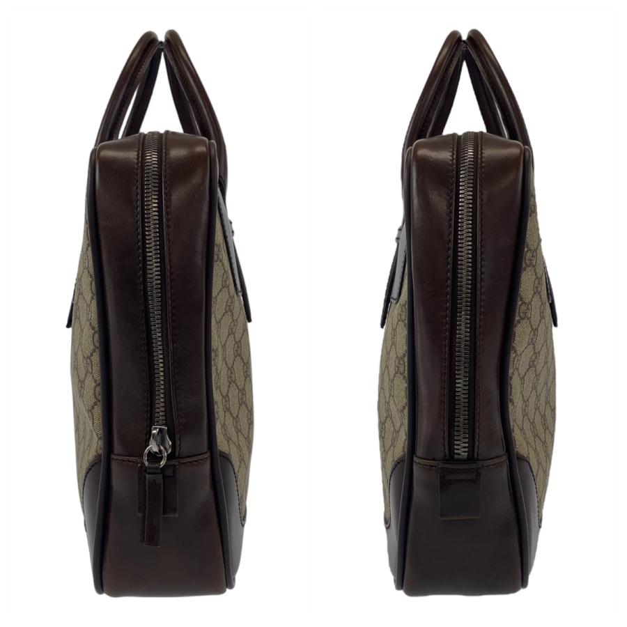 【美品】GUCCI グッチ ビジネスバッグ GGスプリームキャンバス GG GUCCI（グッチ） GG柄 ベージュ ブラウン シルバー金具 GGスプリーム