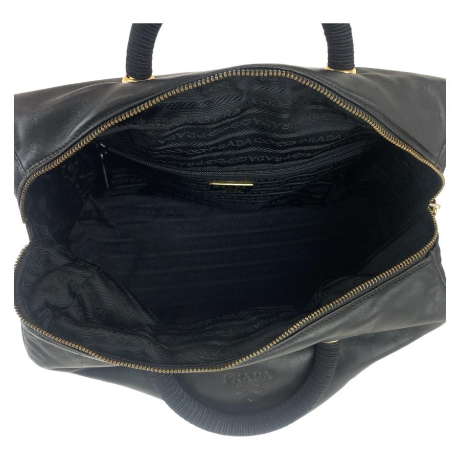 PRADA（プラダ） ブラック 黒 ゴールド金具 レザー ハンドバッグ