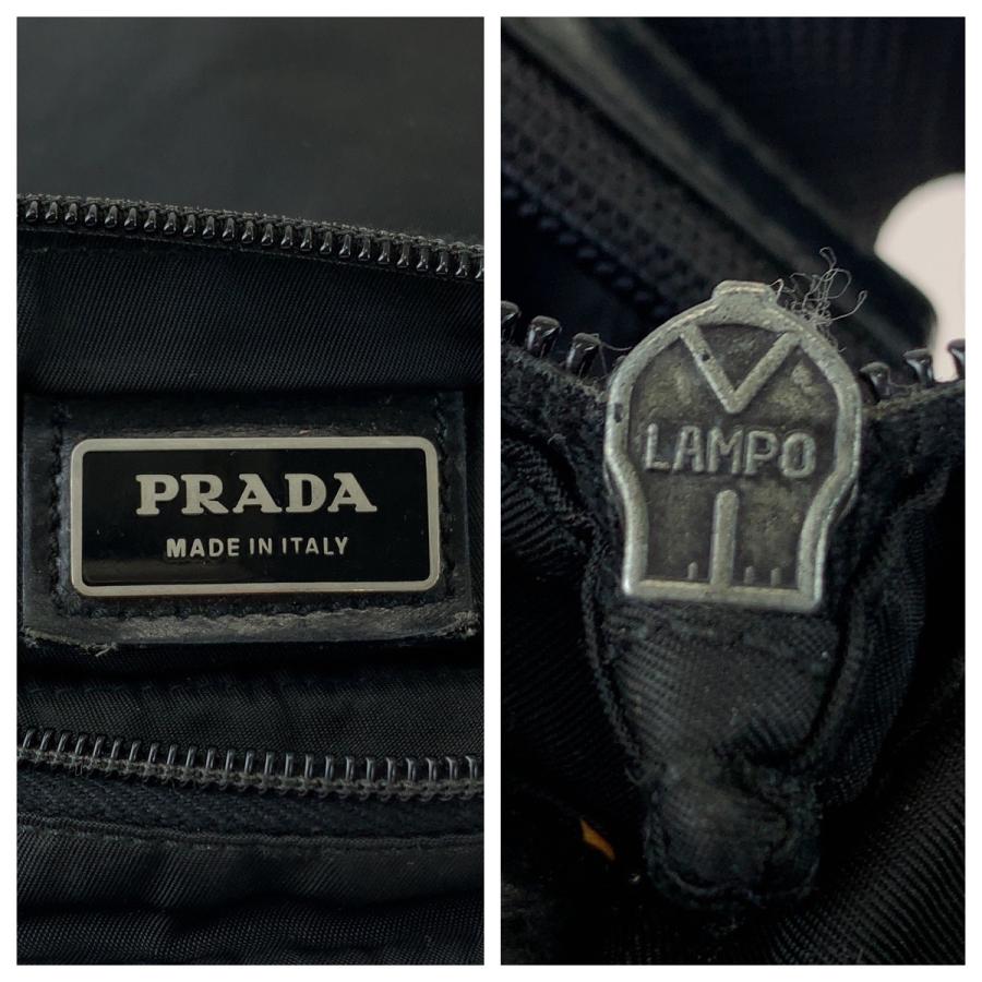 PRADA（プラダ） テスート 三角ロゴプレート ブラック 黒 シルバー金具