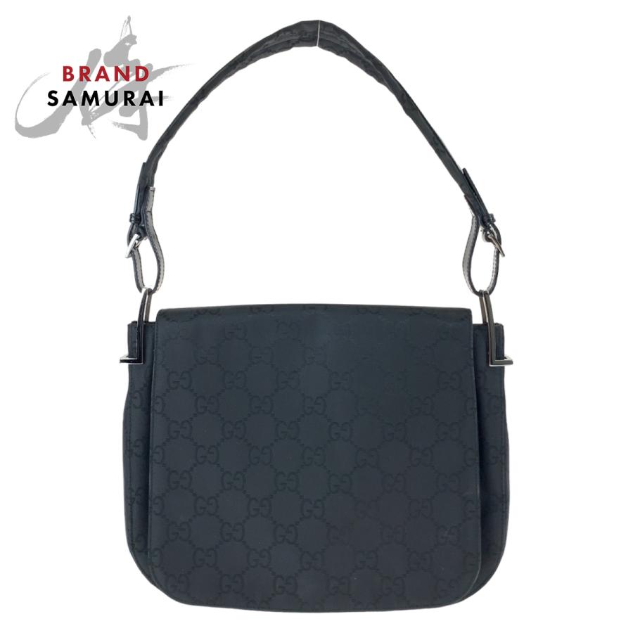 グッチ GG柄 ショルダーバッグ キャンバス シルバー金具 ブラック GUCCI 美品 グッチ GG柄 ブラック シルバー金具 GGキャンバス 001 3195
