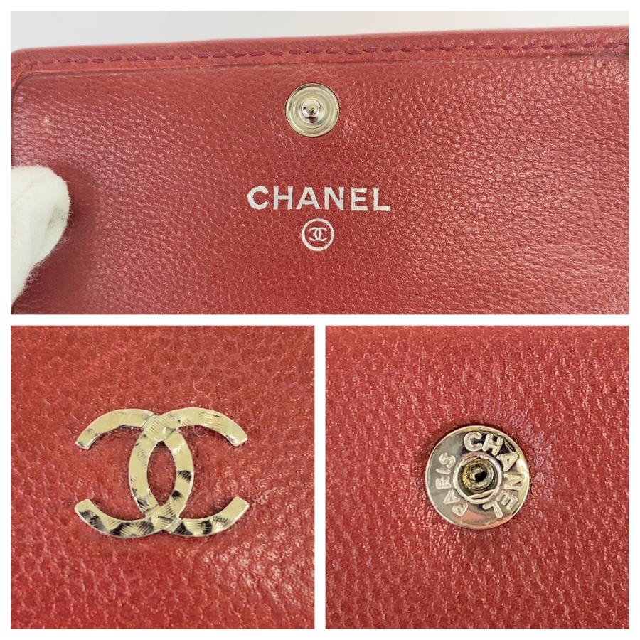 CHANEL（シャネル） 美品 ココマーク レッド 赤 ボルドー シルバー金具