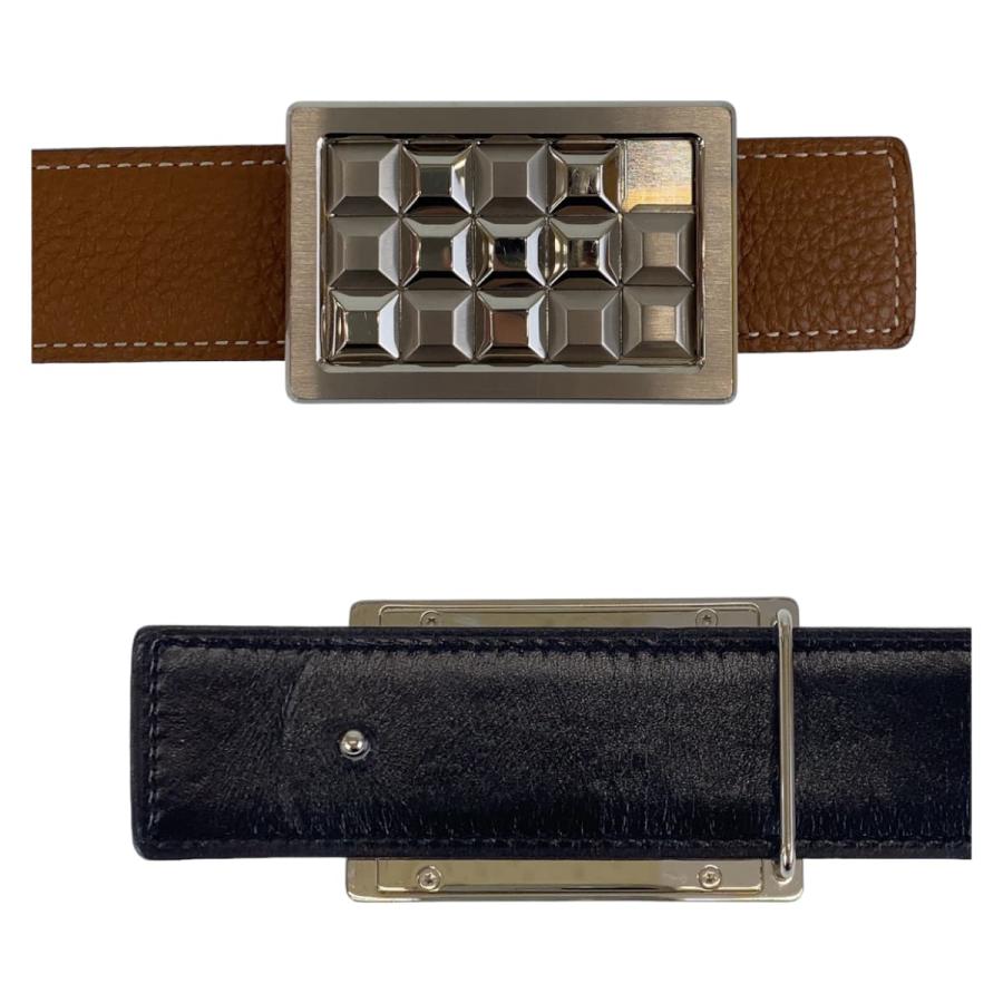HERMES 美品 エルメス スタッズバックル ゴールド キャメル