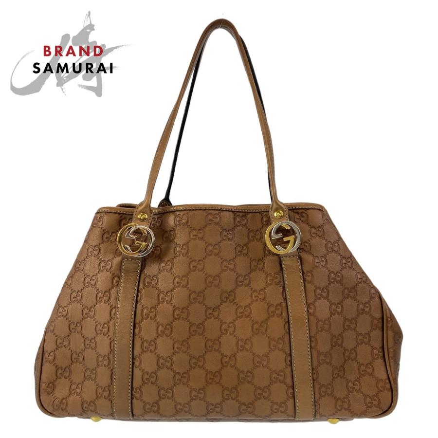GUCCI（グッチ） インターロッキング GG柄 ブラウン ゴールド金具 