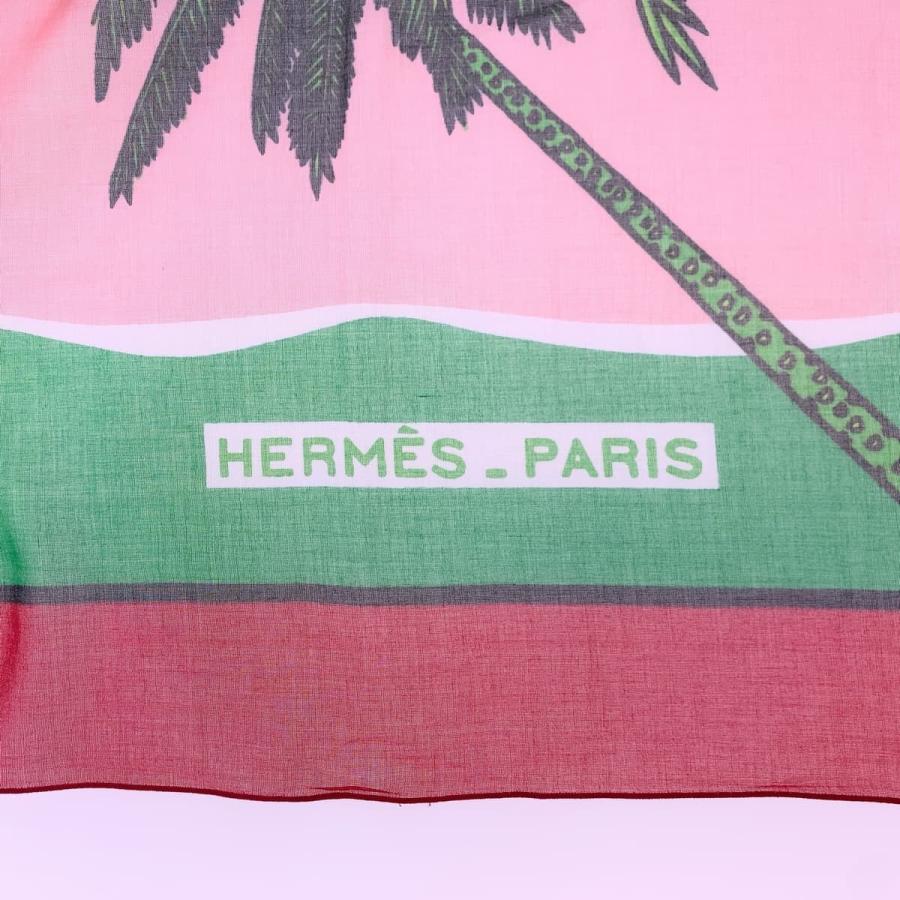 美品 HERMES エルメス パレオ ヘリコプター ピンク グリーン レッド ブルー コットン タオル パレオ レディース 407052 | HERMES | 04