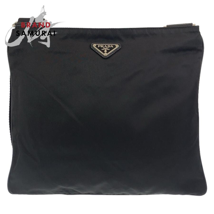 PRADA（プラダ） 美品 テスート 三角ロゴプレート ブラック ナイロン
