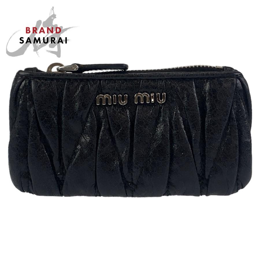 Miu ミュウ マテラッセ ブラック 黒 シルバー金具 レザー コインケース 
