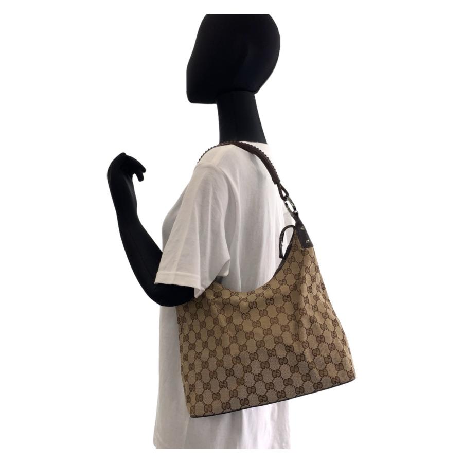 GUCCI（グッチ） ホーボー GG柄 ベージュ ブラウン シルバー金具 GG