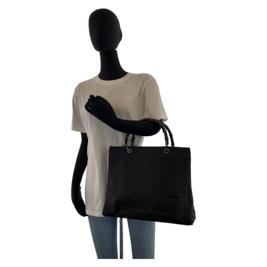 GUCCI（グッチ） 美品 バンブー GG柄 ブラック シルバー金具 ナイロン