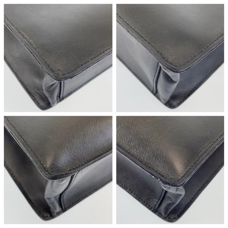 PRADA プラダ サフィアーノ ブラック 黒 シルバー金具 レザー ビジネスバッグ ブリーフケース A4収納 メンズ 407235 | PRADA | 02