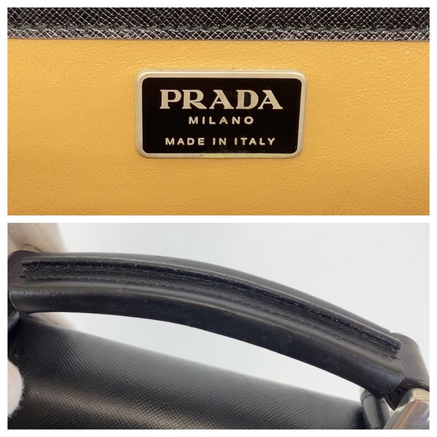 PRADA プラダ サフィアーノ ブラック 黒 シルバー金具 レザー ビジネスバッグ ブリーフケース A4収納 メンズ 407235 | PRADA | 04